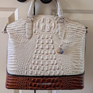NWT Brahmin Linen Osmia Duxbury Satchel